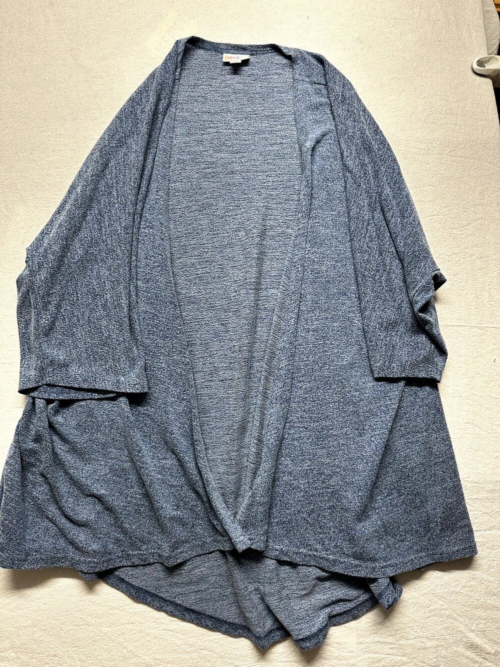 LuLaRoe Heather Blue Gray Long Sleeve Oversized Pullover Top Size Small